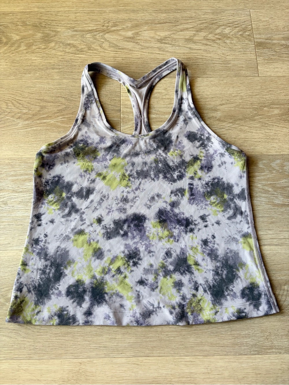 Lululemon Women's Tie-Dye Racerback Tank Top in Green and Gray
